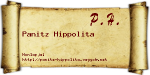 Panitz Hippolita névjegykártya